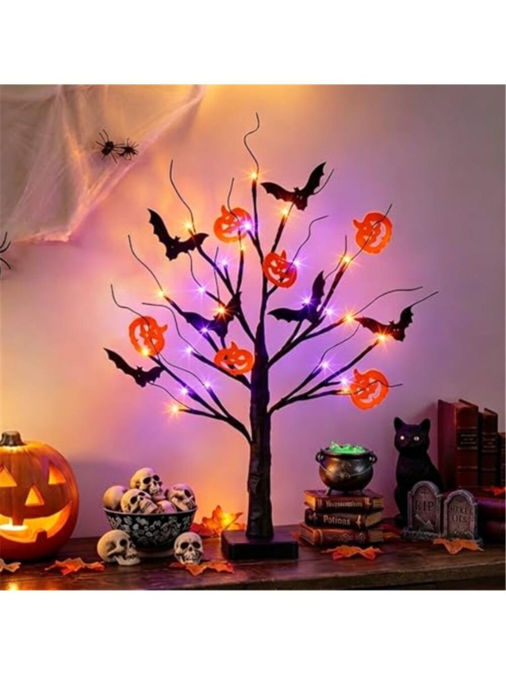 Halloween Decorations Halloween Tree Lights Lighted Black Tree